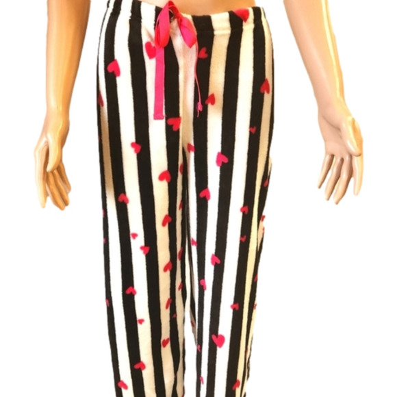 Bobbie Brooks Other - Bobbie Brooks striped heart FLEECE pajamas pants (code-G038)